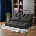 Gray Futon Convertible Sleeper Loveseat and Toss Pillows - 45-inch