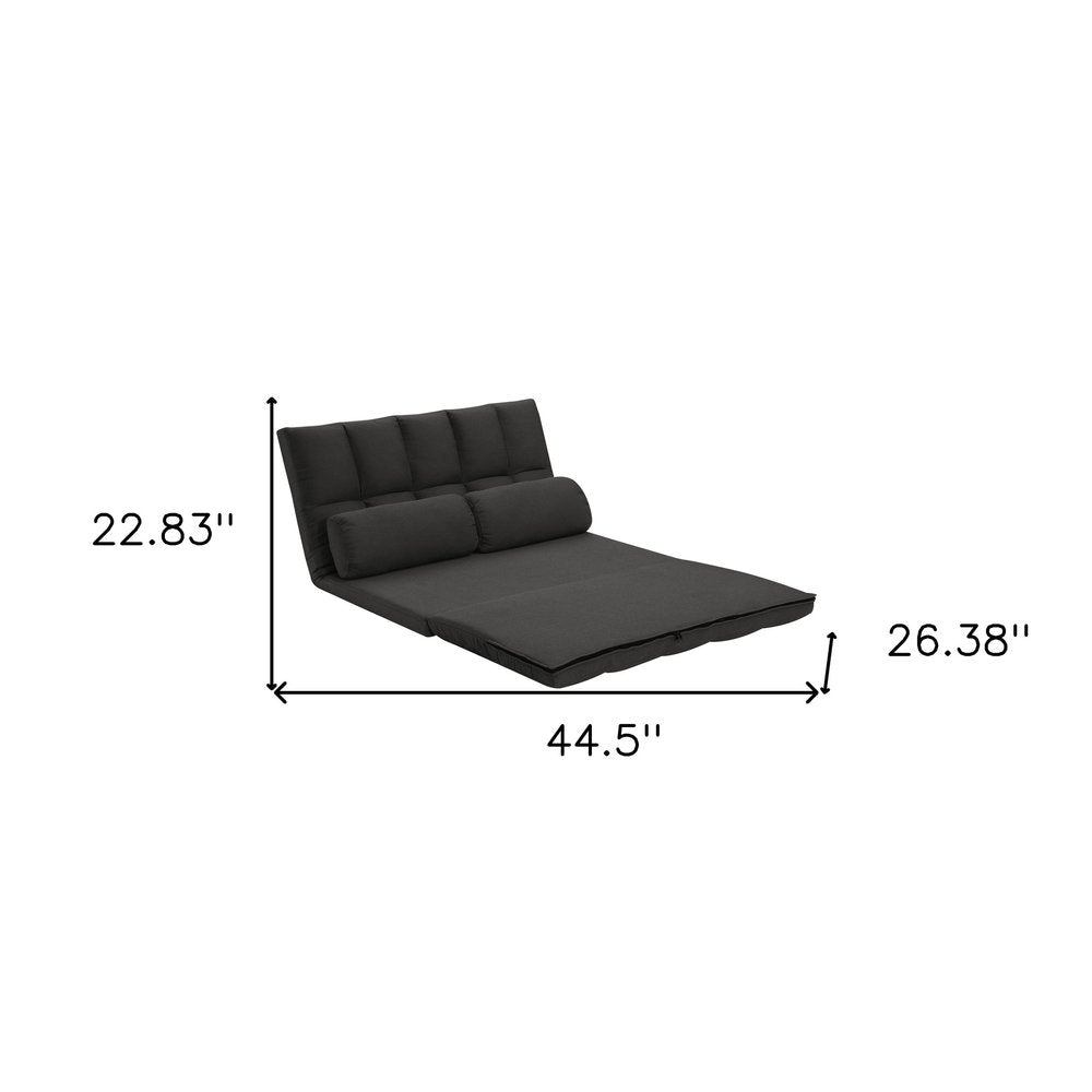 Gray Futon Convertible Sleeper Loveseat and Toss Pillows - 45-inch