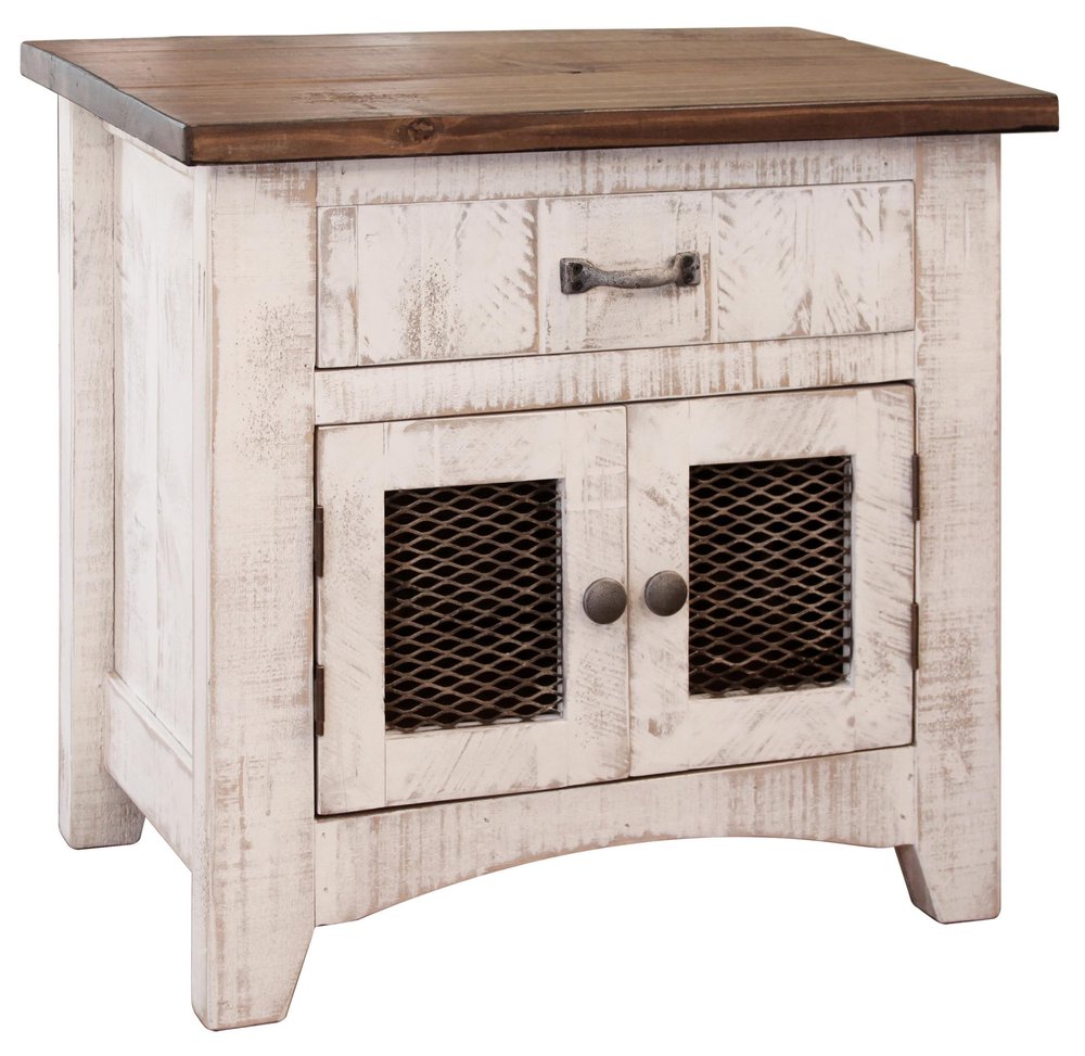 White One Drawer Nightstand - 27-inch