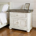 Ivory Solid Wood One Drawer Nightstand - 27-inch
