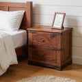 Wood Brown Two Drawer Nightstand - 29-inch