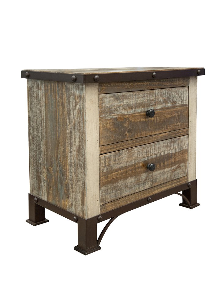 Brown Two Drawer Nightstand - 27-inch