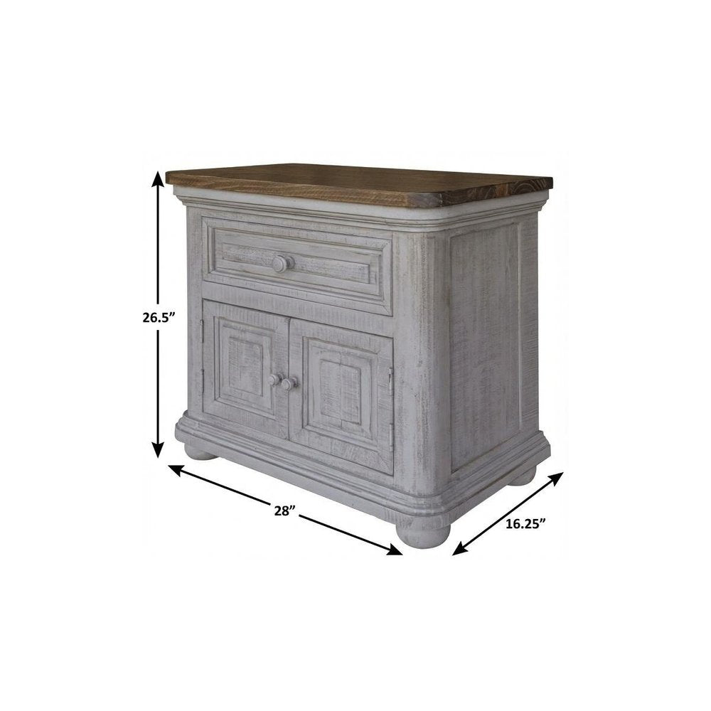Gray One Drawer Nightstand - 27-inch