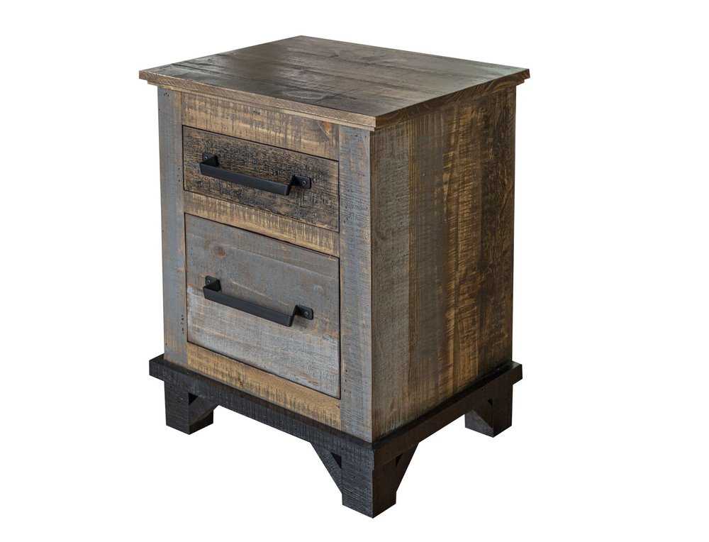 Brown Two Drawer Nightstand - 27-inch