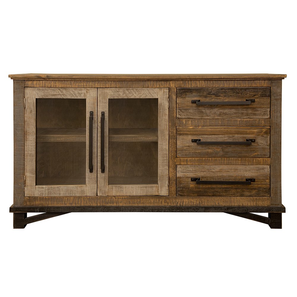 Brown Solid and Manufactured Wood Distressed Buffet Table - 60-inch