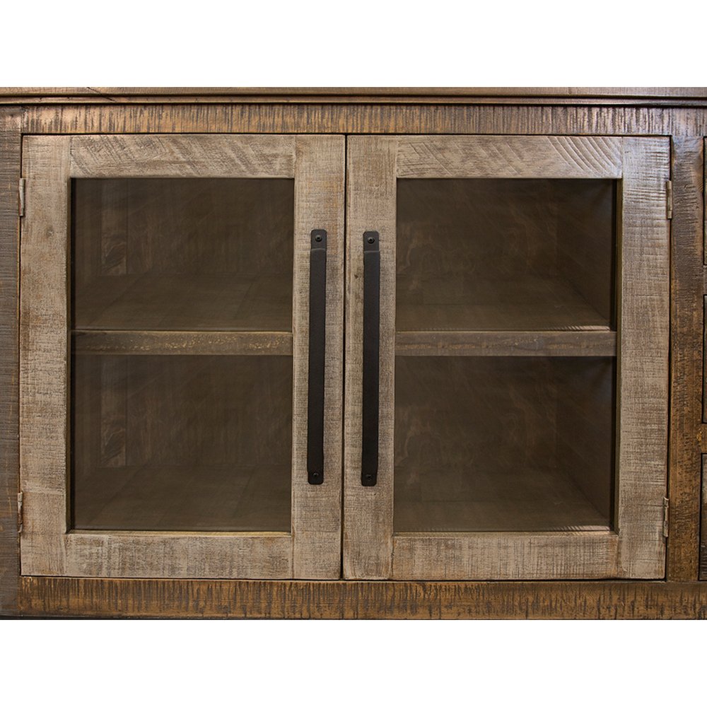 Brown Solid and Manufactured Wood Distressed Buffet Table - 60-inch