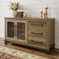 Brown Solid and Manufactured Wood Distressed Buffet Table - 60-inch