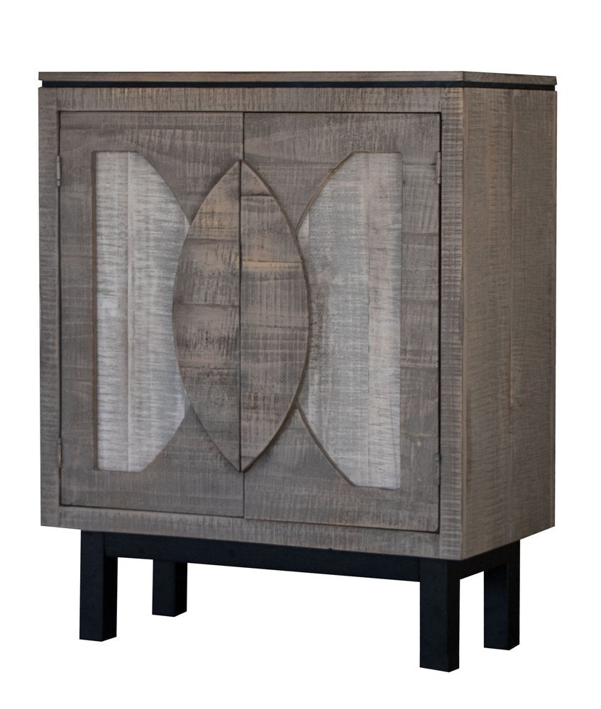 Gray Solid and Manufactured Wood Distressed Buffet Table - 32-inch