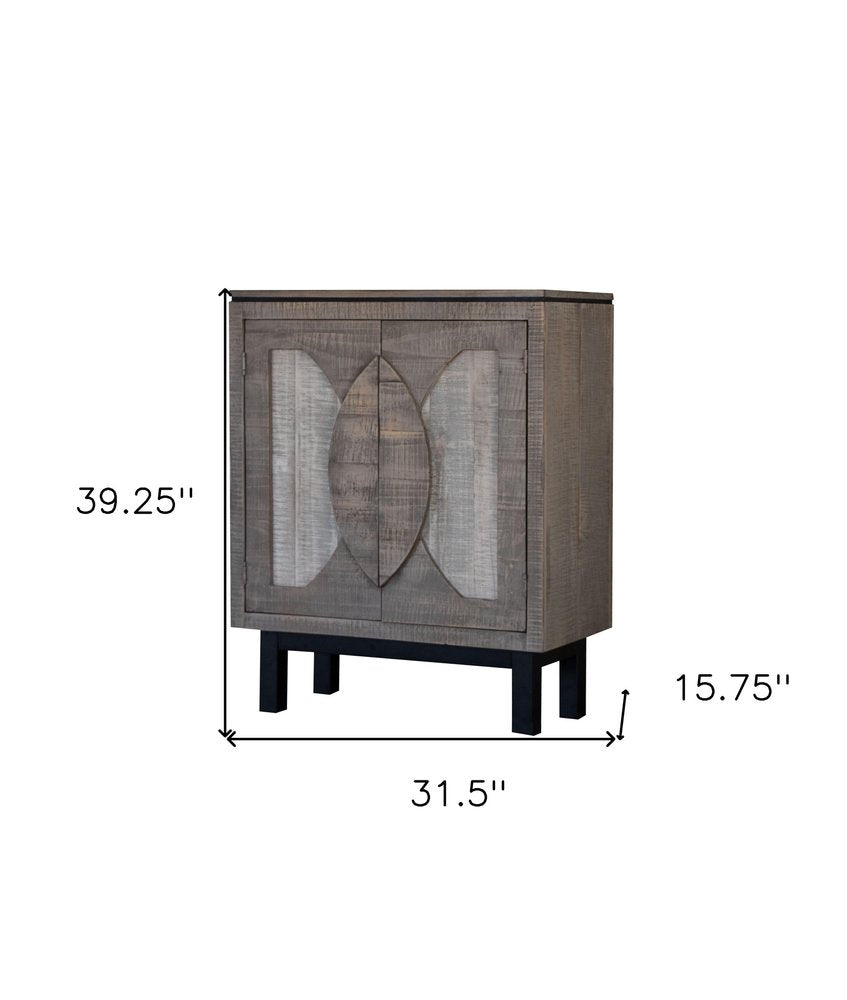 Gray Solid and Manufactured Wood Distressed Buffet Table - 32-inch