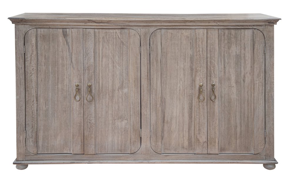 Sand Solid and Manufactured Wood Distressed Credenza - 72-inch