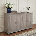 Sand Solid and Manufactured Wood Distressed Credenza - 72-inch