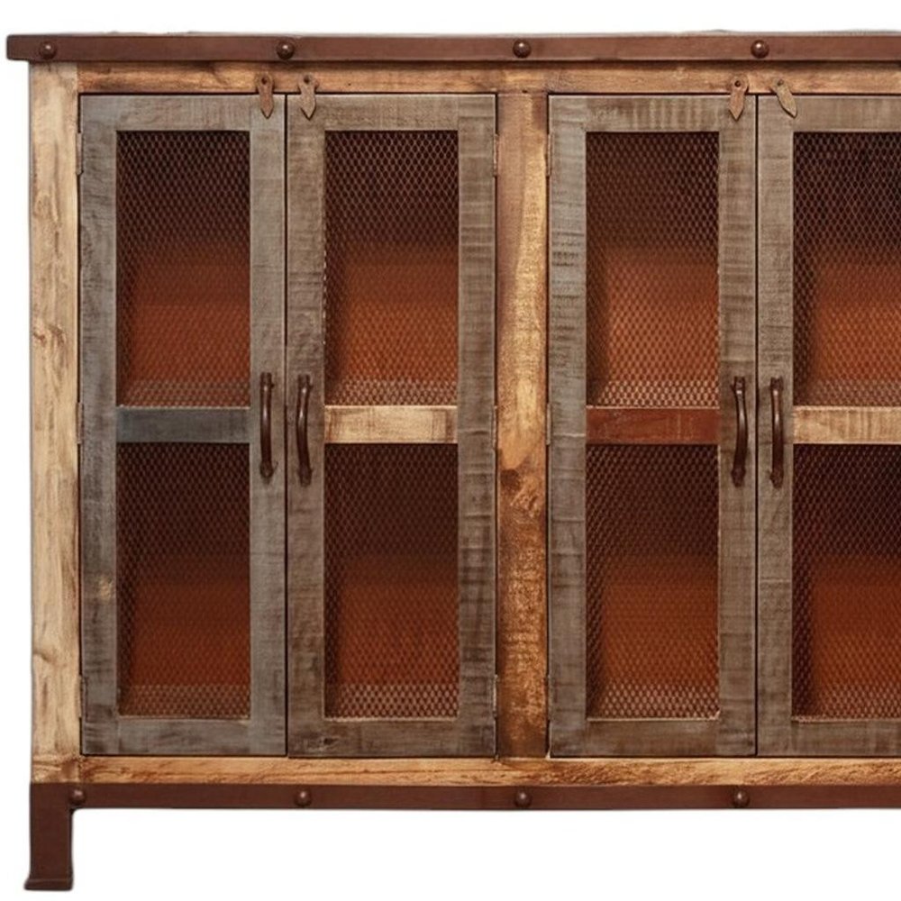 Brown Solid and Manufactured Wood Distressed Buffet Table - 49-inch