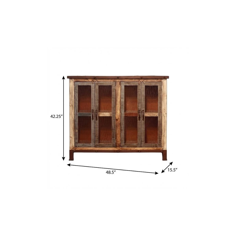 Brown Solid and Manufactured Wood Distressed Buffet Table - 49-inch