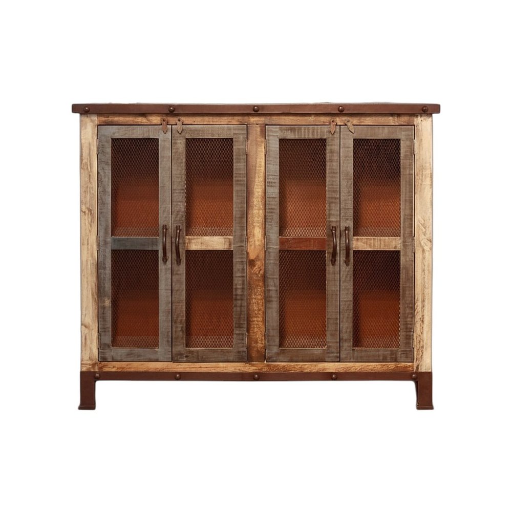 Brown Solid and Manufactured Wood Distressed Buffet Table - 49-inch