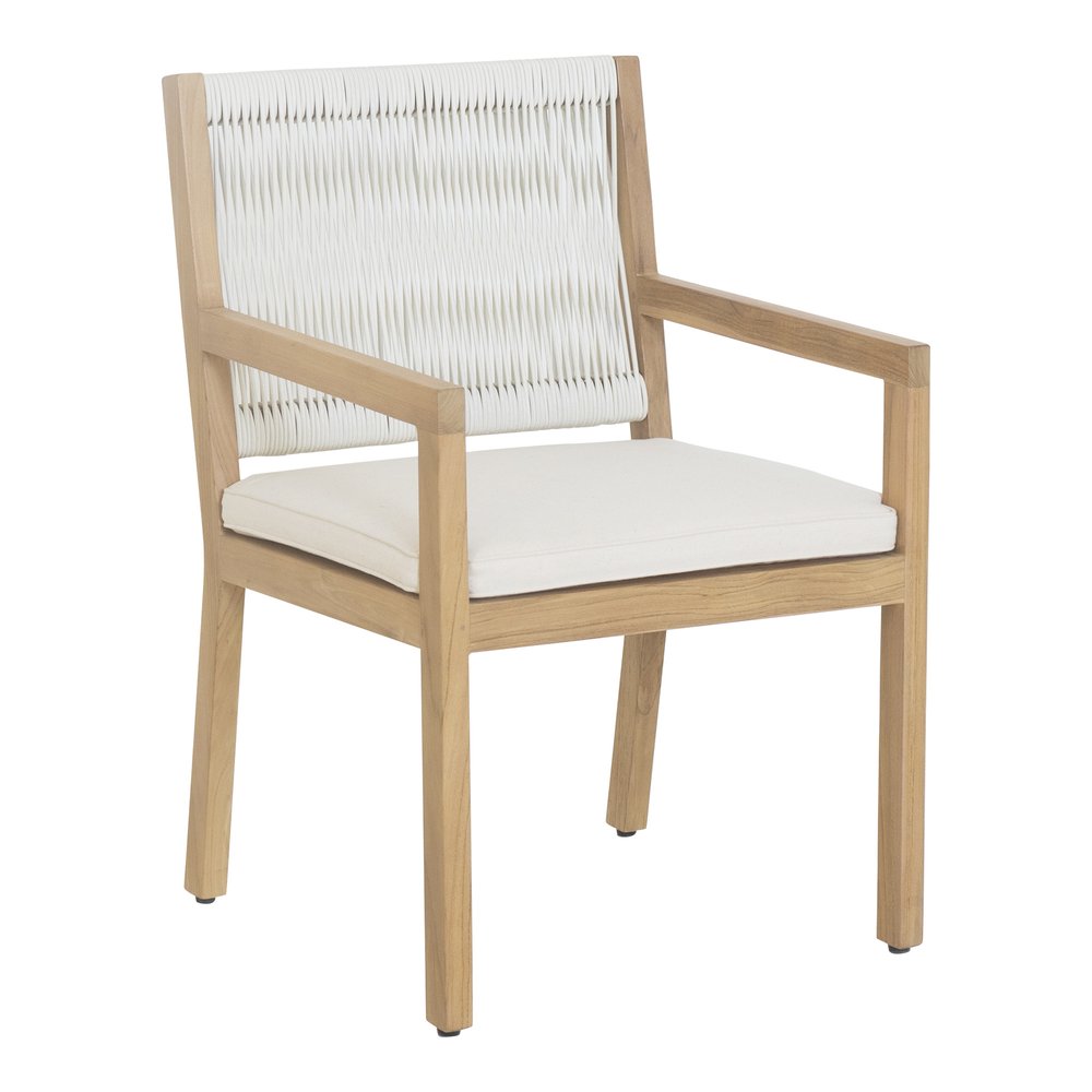 Natural Faux Leather Dining Arm Chair