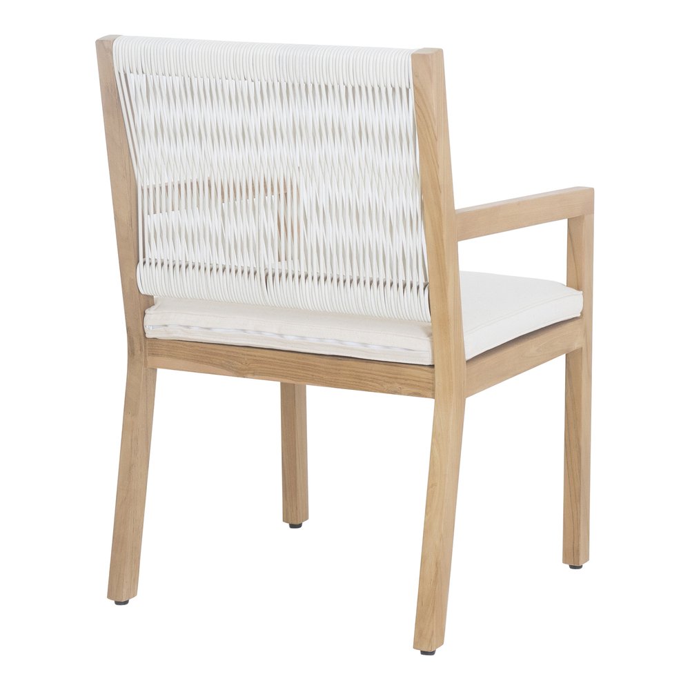 Natural Faux Leather Dining Arm Chair