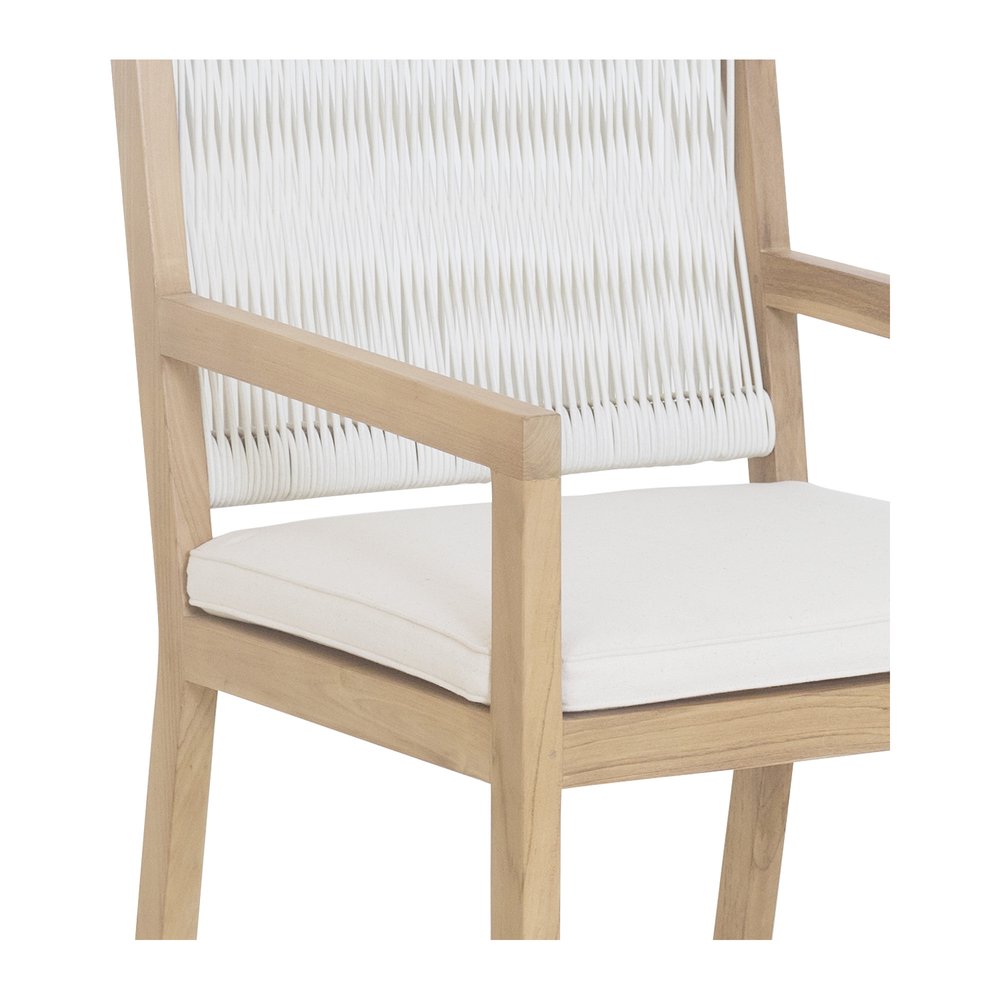 Natural Faux Leather Dining Arm Chair