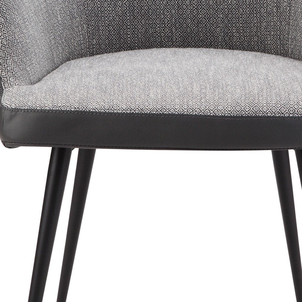 Gray and Black Faux Leather Dining Arm Chair