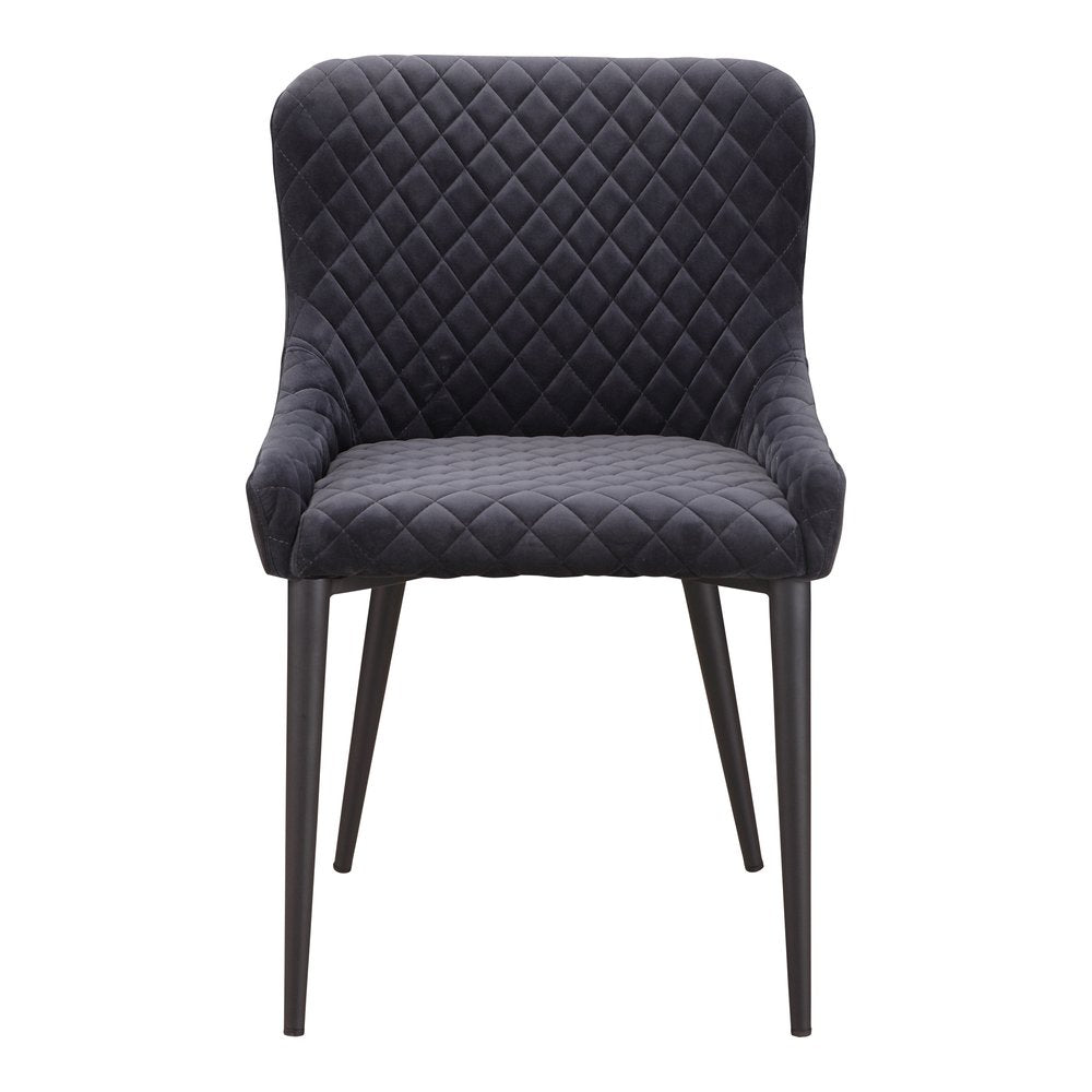Gray Tufted Velvet Dining Side Chair