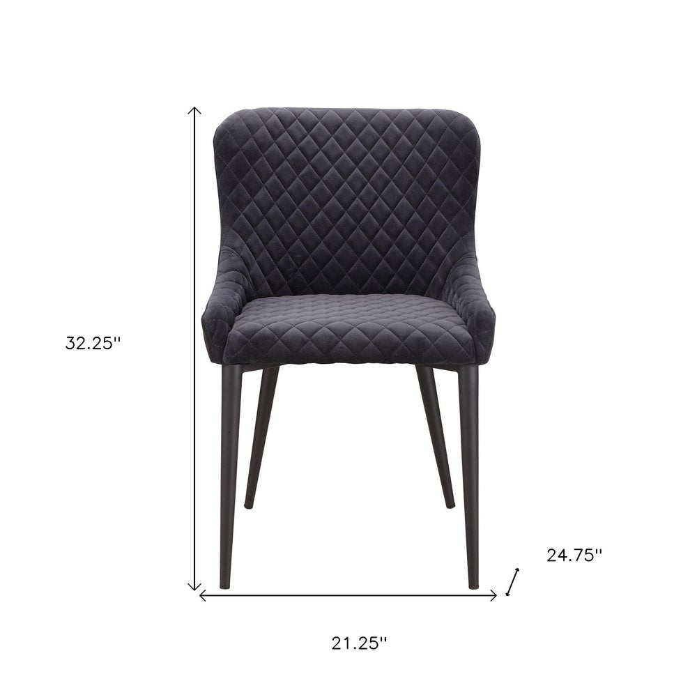 Gray Tufted Velvet Dining Side Chair