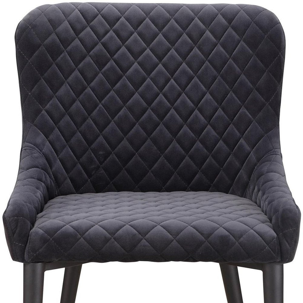 Gray Tufted Velvet Dining Side Chair