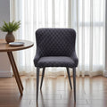 Gray Tufted Velvet Dining Side Chair