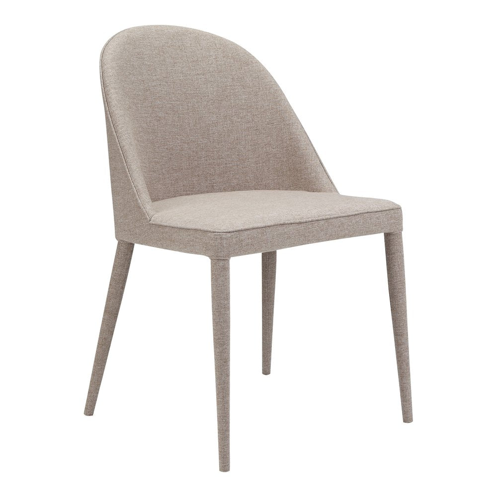 Set of Two Light Gray Fabric Dining Side Chairs