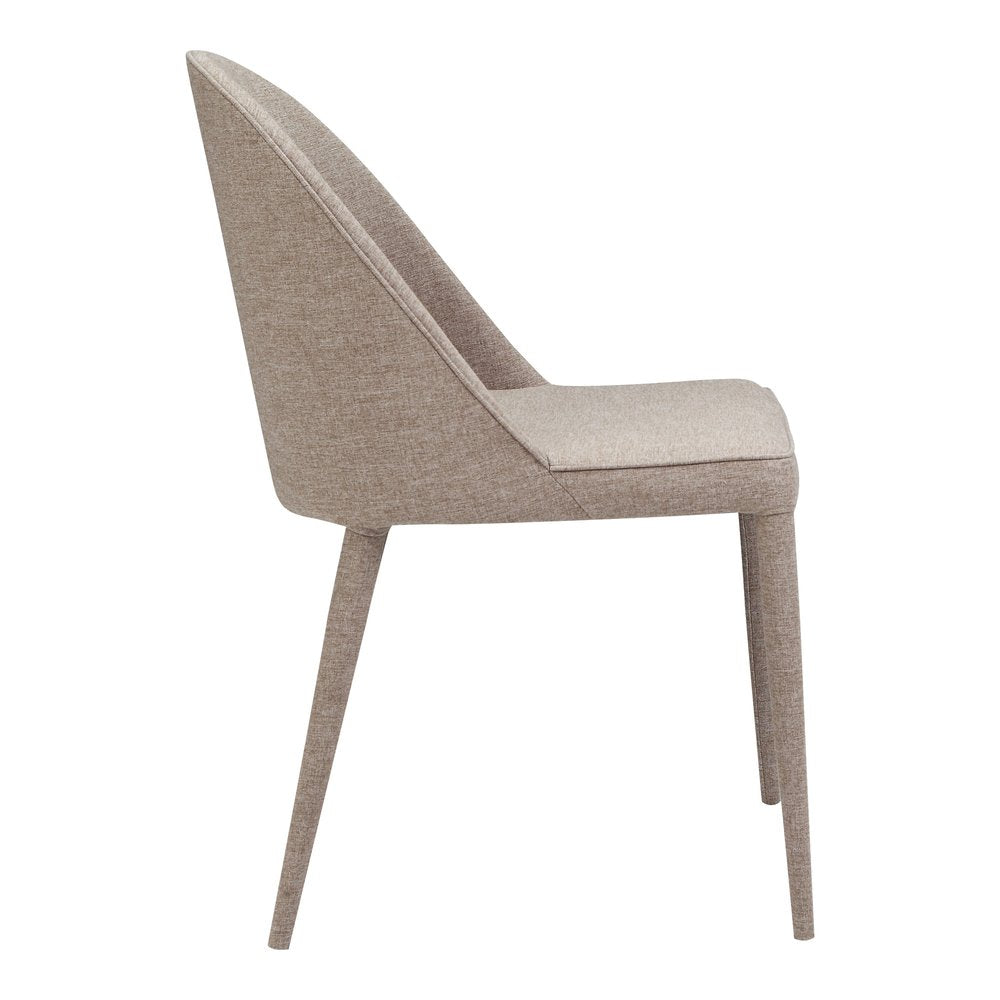 Set of Two Light Gray Fabric Dining Side Chairs