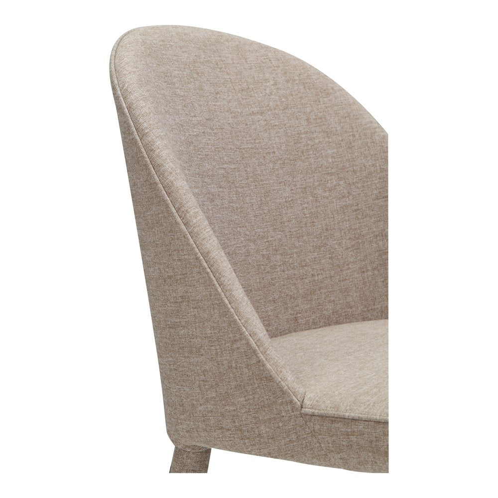 Set of Two Light Gray Fabric Dining Side Chairs