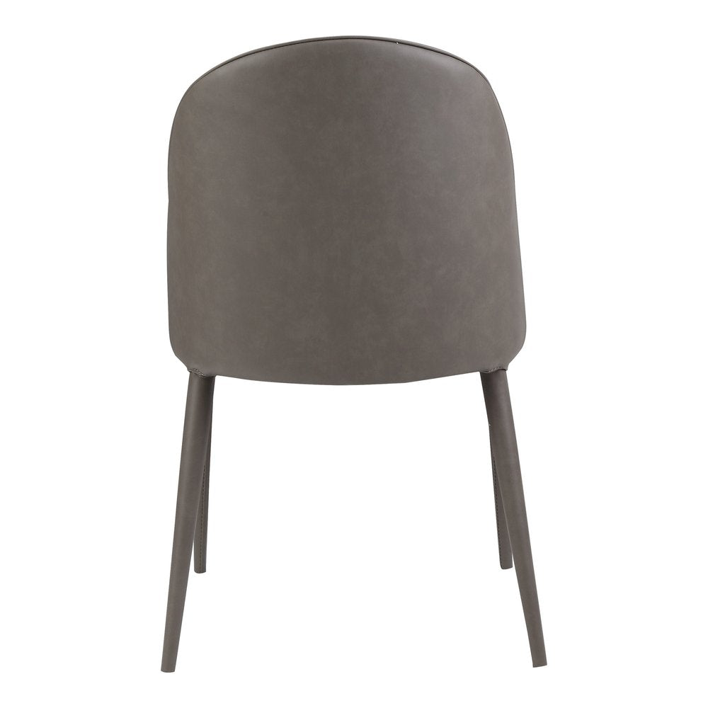 Set of Two Gray Faux Leather Dining Side Chairs