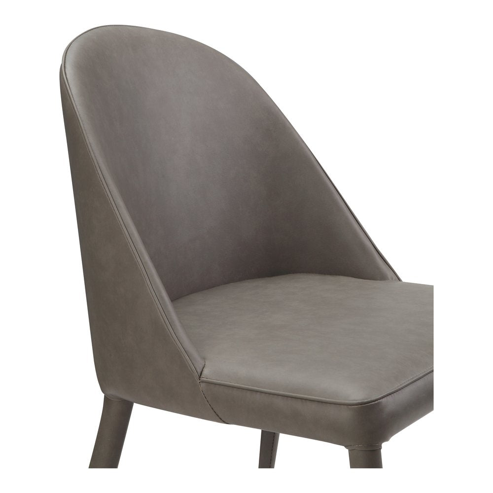 Set of Two Gray Faux Leather Dining Side Chairs