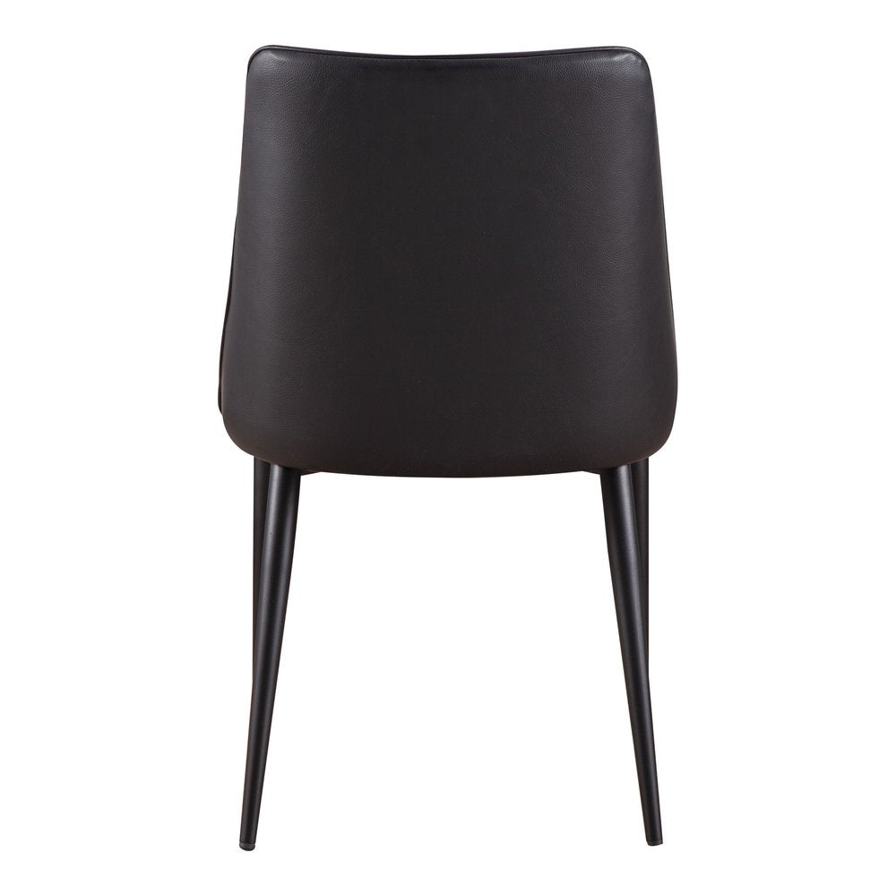 Set of Two Black Faux Leather Dining Side Chairs