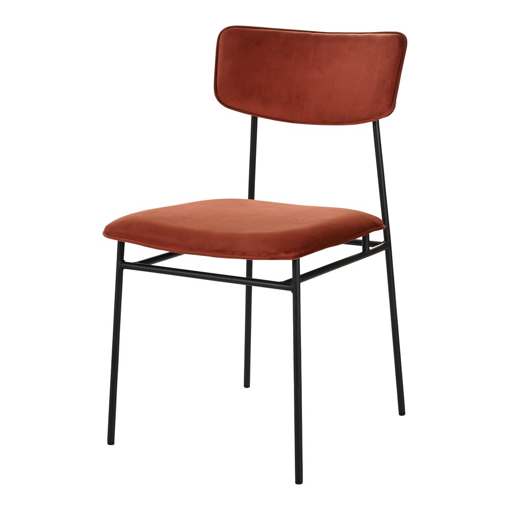 Set of Two Amber and Black Fabric Open Back Dining Side Chairs