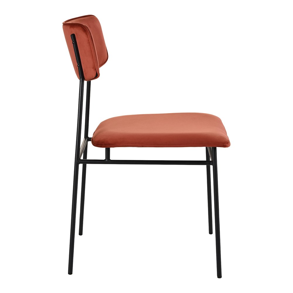 Set of Two Amber and Black Fabric Open Back Dining Side Chairs