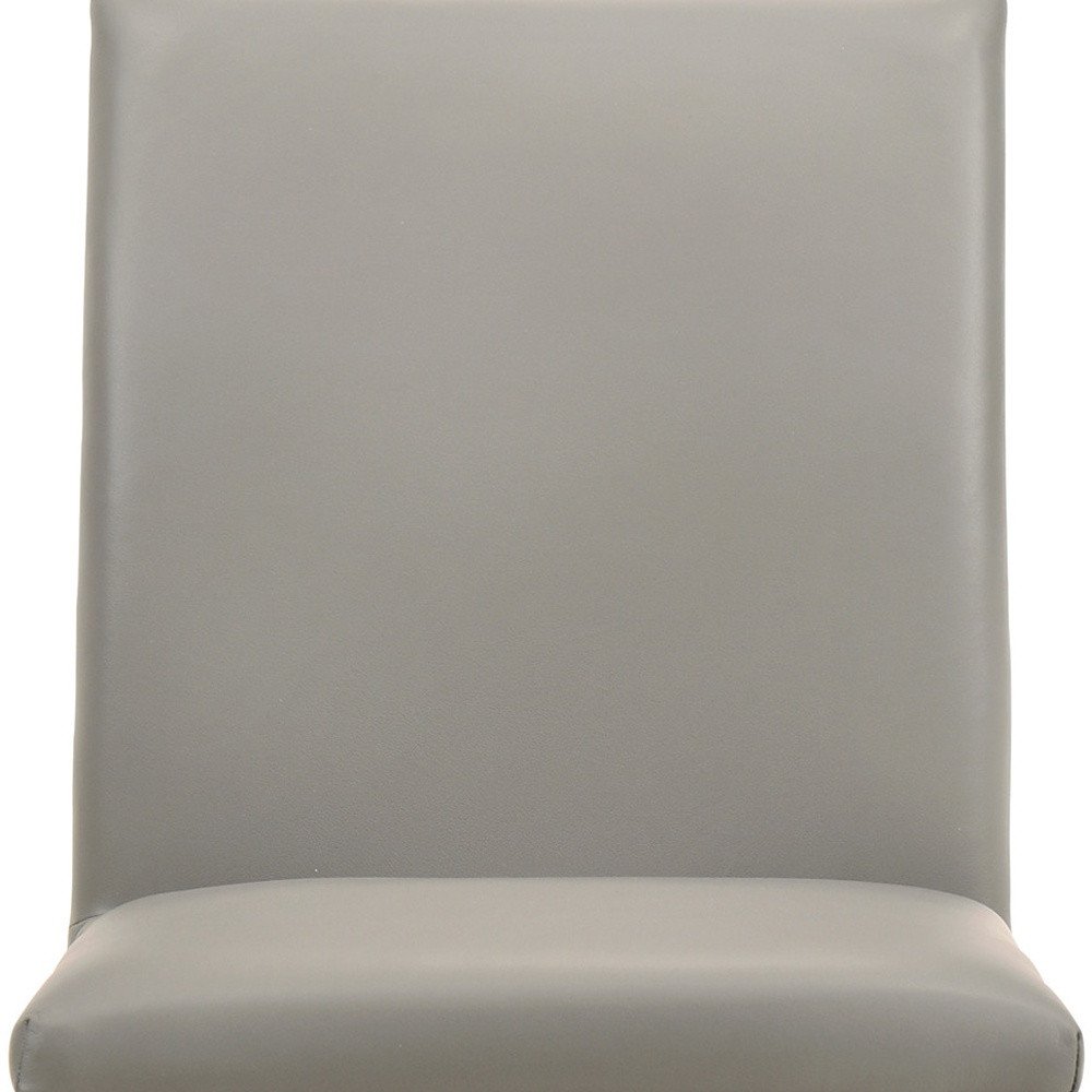 Set of Two Gray and Brown Leather Dining Side Chairs