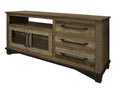 Brown Solid Wood Cabinet Enclosed Storage Distressed TV Stand