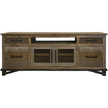 Brown Solid Wood Cabinet Enclosed Storage Distressed TV Stand