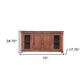 Brown Solid Wood Cabinet Enclosed Storage Distressed TV Stand