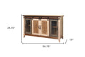 Brown Solid Wood Cabinet Enclosed Storage Distressed TV Stand - 60-inch