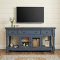 Blue Mango Solid Wood Open Shelving Distressed TV Stand - 70-inch