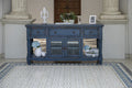 Blue Mango Solid Wood Open Shelving Distressed TV Stand - 70-inch