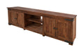 Brown Solid Wood Cabinet Enclosed Storage Distressed TV Stand