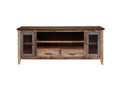 Brown Solid Wood Cabinet Enclosed Storage Distressed TV Stand