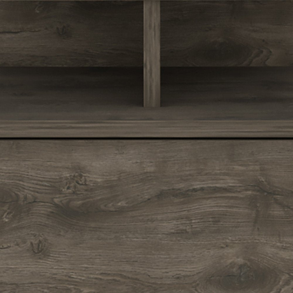 Brown Wood One Drawer Floating Nightstand - 14-inch