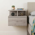 Light Gray Wood One Drawer Nightstand - 12-inch