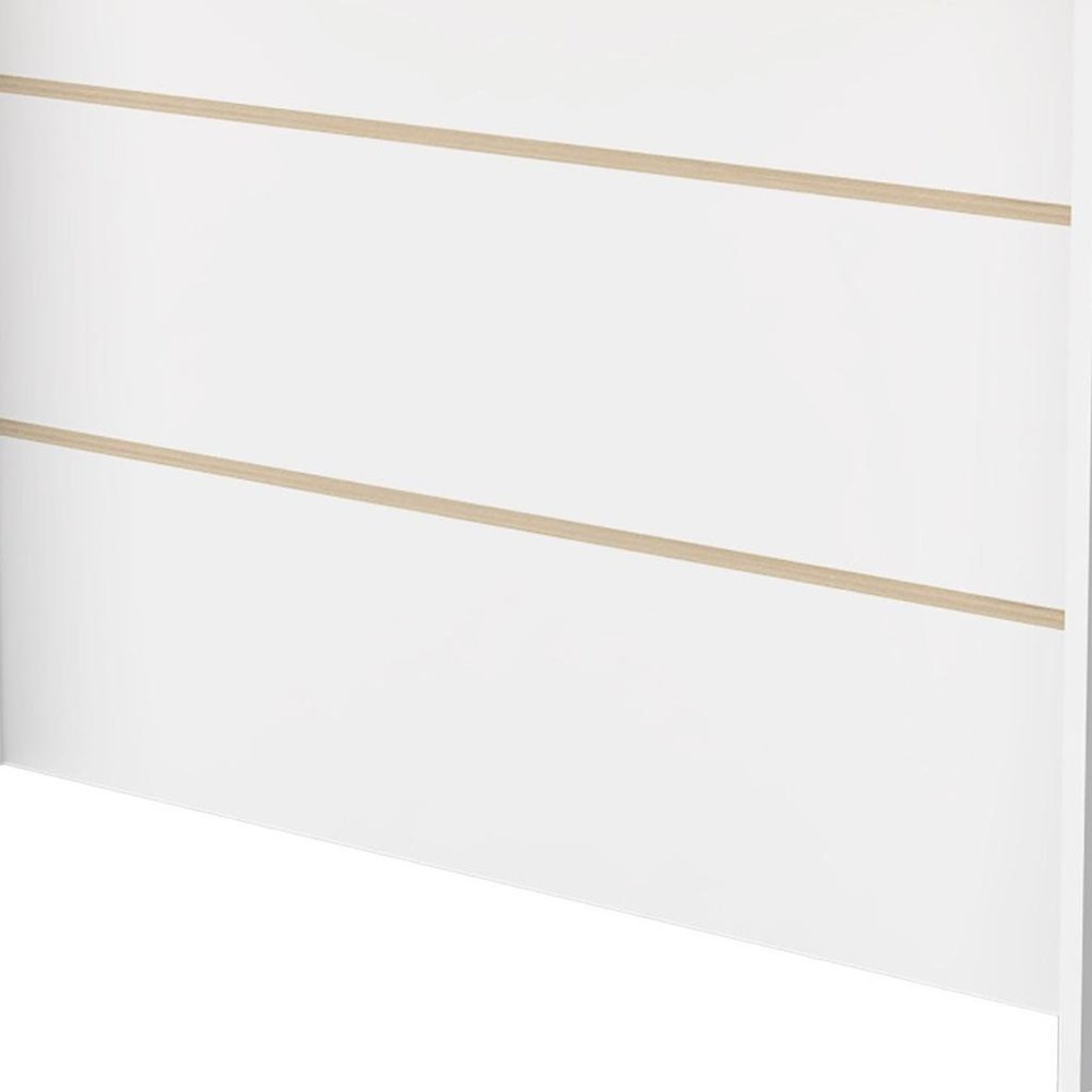 White and Natural 47 Kitchen Island with Storage