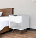 White Wood One Drawer Nightstand - 19-inch