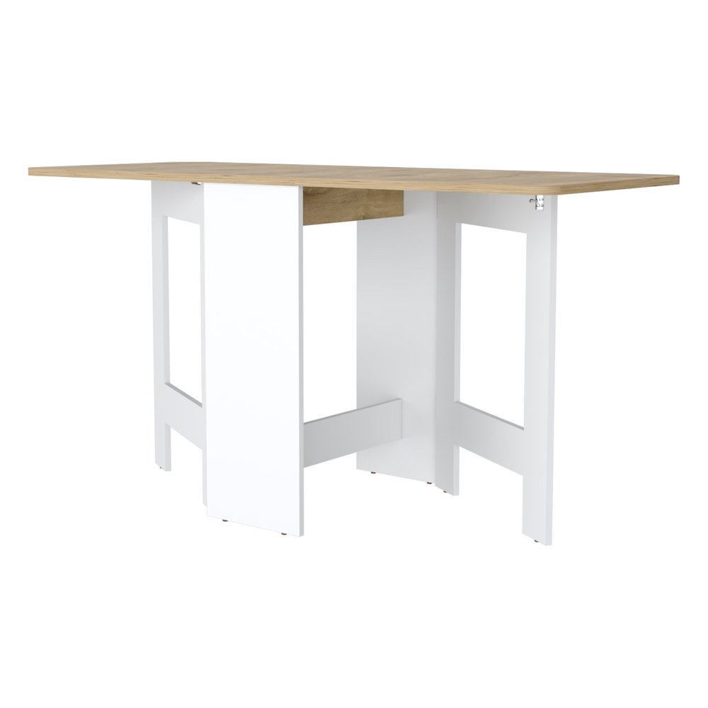 Brown and White Folding Sled Base Dining Table - 24-inch