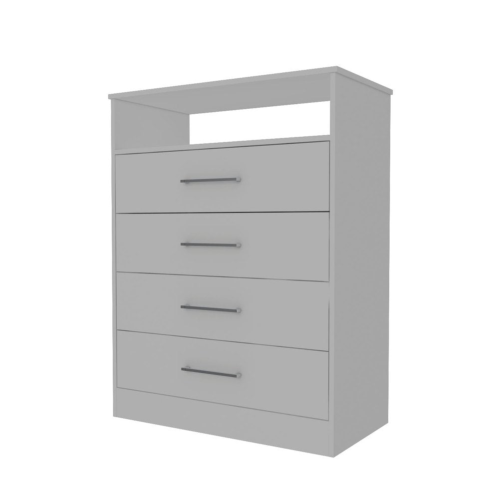 White Wood Four Drawer Dresser - 47-inch