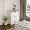 White Wood Four Drawer Dresser - 47-inch